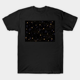 Full Moon Stars Galaxy Pattern T-Shirt